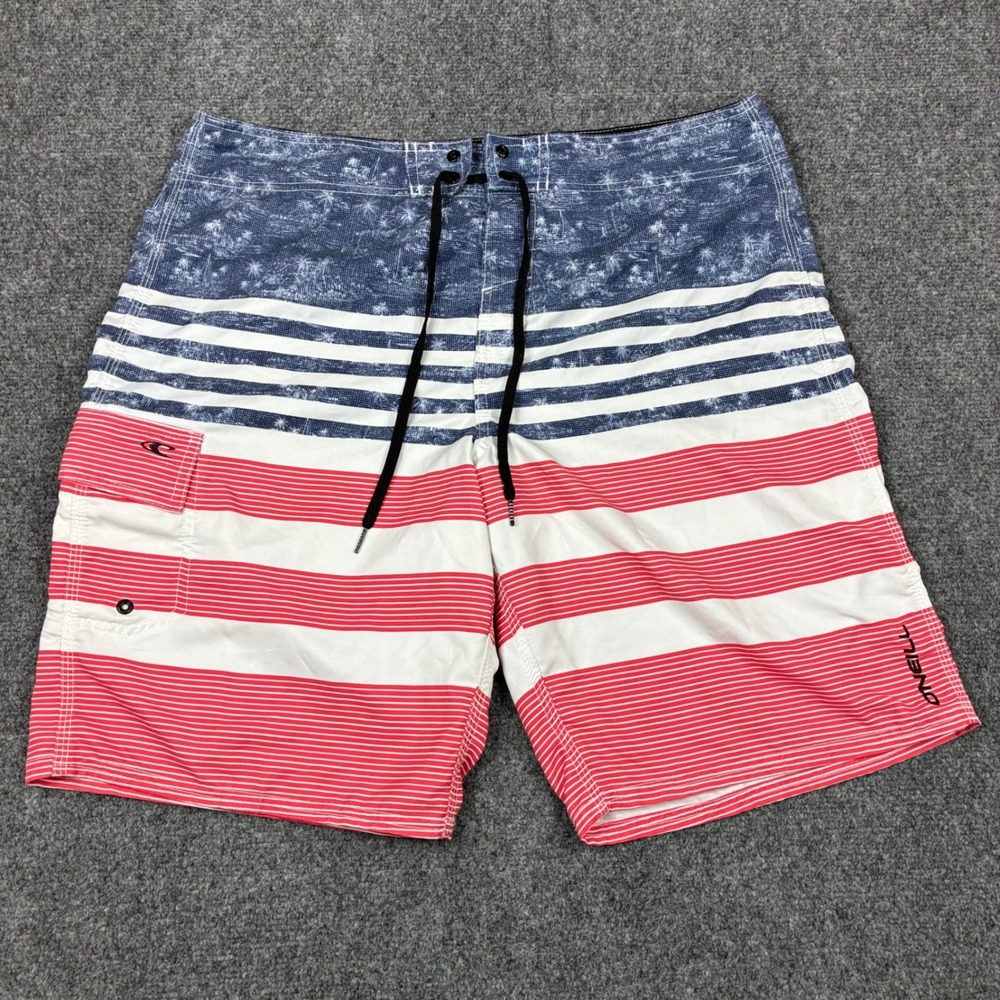 ONeill Mens American Flag Board Shorts Red White Blue Stars Stripes Size W36